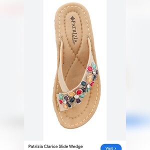Patrizia Luca Tan Sandals with Multicolor Gems